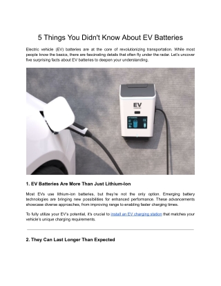 5 Things You Didn't Know About EV Batteries