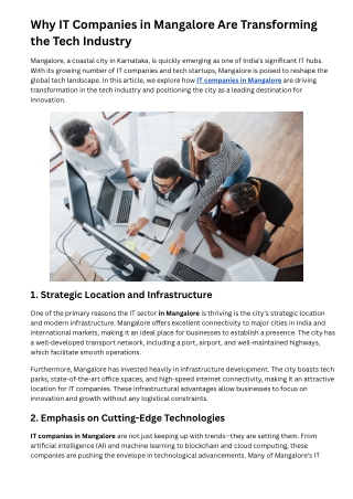 IT Companies in mangalore