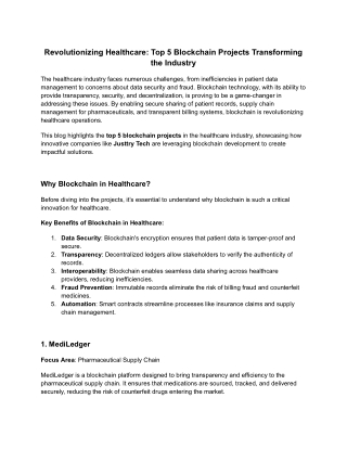 Revolutionizing Healthcare: Top 5 Blockchain Projects Transforming the Industry