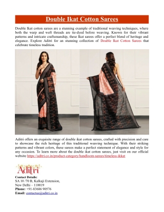 Double Ikat Cotton Sarees