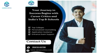 Your Journey to Success Begins with Career Critics and India’s Top B-Schools