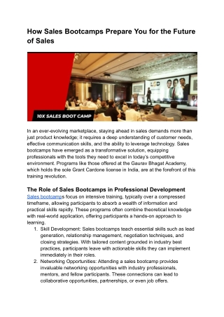 How Sales Bootcamps Prepare You for the Future of Sales