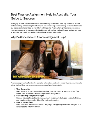 Best Finance Assignment Help in Australia_ Your Guide to Success