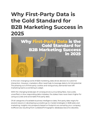 Why First-Party Data is the Gold Standard for B2B Marketing Success in 2025