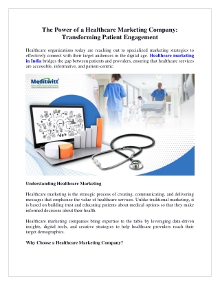 The Power of a Healthcare Marketing Company Transforming Patient Engagement