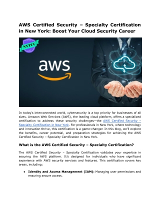 AWS Certified Security – Specialty Certification in New York_ Boost Your Cloud Security Career (2)