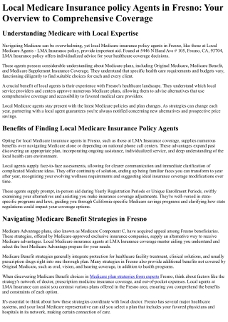 Local Medicare Agents