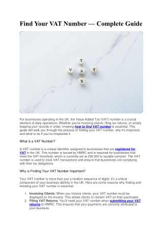 Find Your VAT Number in the UK