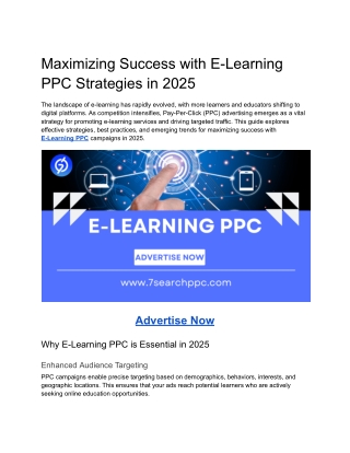 Maximizing Success with E-Learning PPC Strategies in 2025