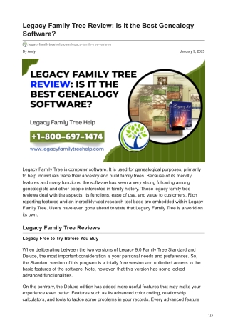 Legacy Family Tree Reviews