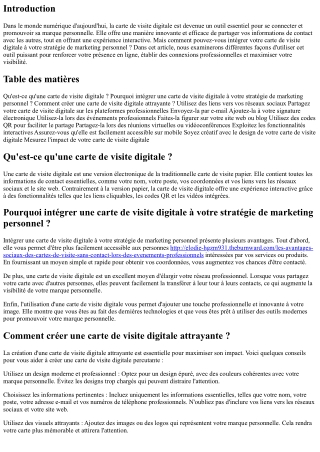 Comment intégrer votre carte de visite digitale à votre stratégie de marketing p