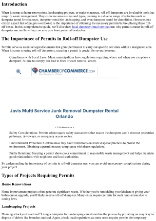 The Importance of Permits in Roll-off Dumpster Use.