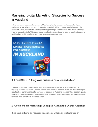 Mastering Digital Marketing_ Strategies for Success in Auckland