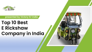 Top 10 Best  E Rickshaw  Company in India