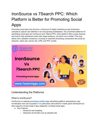 IronSource vs 7Search PPC_ Which Platform is Better for Promoting Social Apps