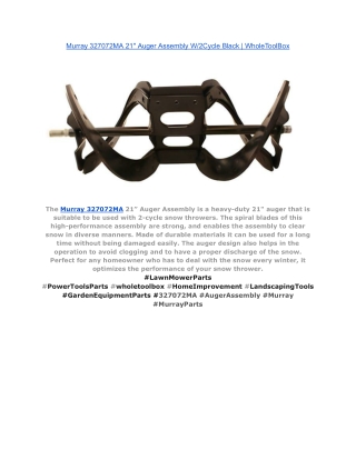 Murray 327072MA 21_ Auger Assembly W_2Cycle Black _ WholeToolBox