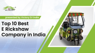 Top 10 Best E Rickshaw Company in India