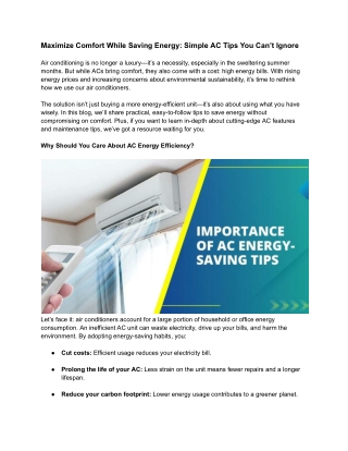 Maximize Comfort While Saving Energy_ Simple AC Tips You Can’t Ignore