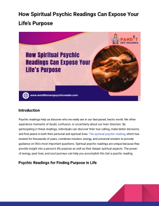 How Spiritual Psychic Readings Can Expose Your Life’s Purpose