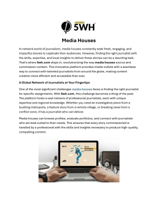 Revolutionizing Story Commissioning: How 5wh.com Empowers Media Houses