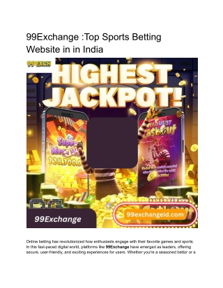 99Exchange _Top Sports Betting Website in in India