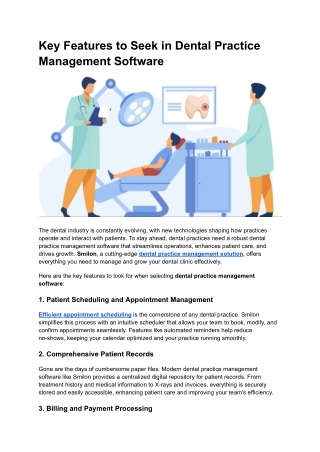 Key Features to Seek in Dental Practice Management Software