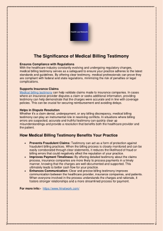 Medical Billing Testimony: Ensuring Accuracy and Compliance in Healthcare