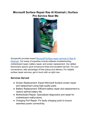 Microsoft Surface Repair Ras Al Khaimah _ Surface Pro Service Near Me