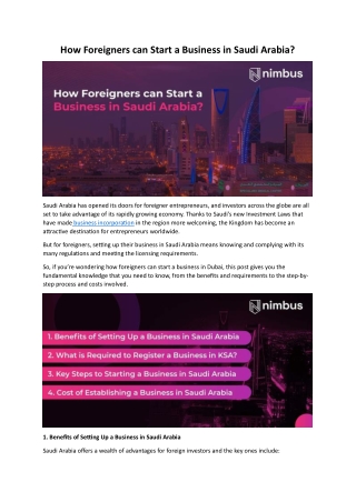 How Foreigners can Start a Business in Saudi Arabia