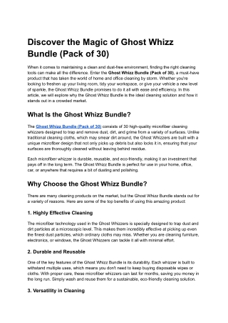 Discover the Magic of Ghost Whizz Bundle (Pack of 30)