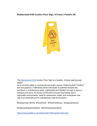 Rubbermaid 6109 Caution Floor Sign, A-Frame _ PartsFe UK