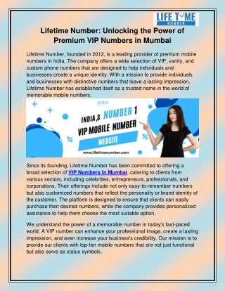 VIP Numbers in Mumbai