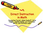 Direct Instruction in Math