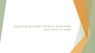 Exporting Ayurvedic Products from India