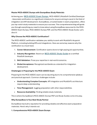 DumpsBoss MCD-ASSOC Dumps: Comprehensive and Reliable