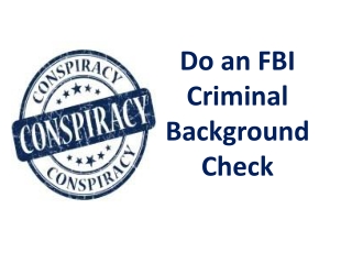 Do an FBI Criminal Background Check