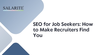 SEO for Job Seekers How to Make Recruiters Find You