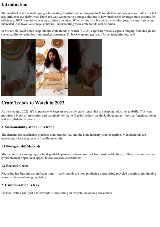 Crate Trends to Watch in [Current Year]