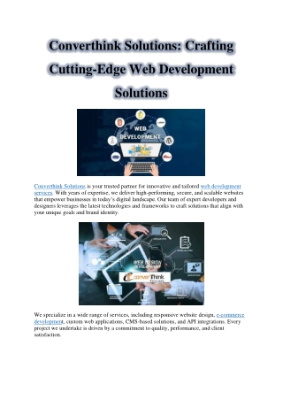 Converthink Solutions Crafting Cutting-Edge Web Development Solutions-compressed