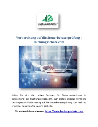 Vorbereitung auf die Steuerberaterprüfung | Buchungsschatz.com