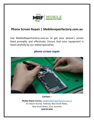 Phone Screen Repair | Mobilerepairfactory.com.au
