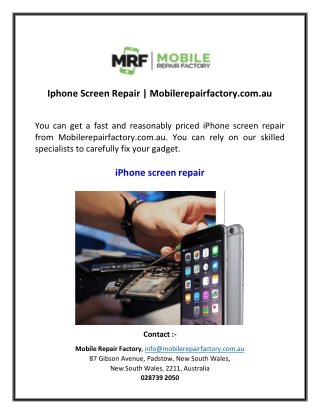 Iphone Screen Repair | Mobilerepairfactory.com.au