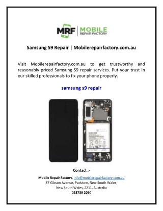 Samsung S9 Repair | Mobilerepairfactory.com.au