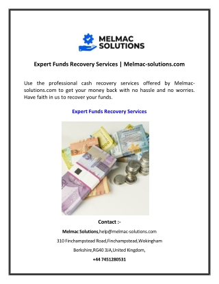 Expert Funds Recovery Services | Melmac-solutions.com