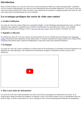 Les avantages pratiques des cartes de visite sans contact pour les métiers du se