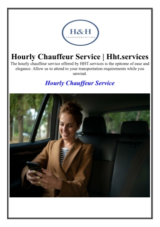 Hourly Chauffeur Service | Hht.services