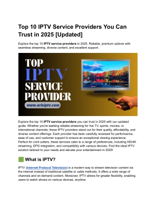 Top10 IPTV Service Providers You Can Trust in 2025 [Updated]