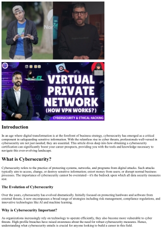 Cybersecurity Certification: Boosting Your Career in a Digital World