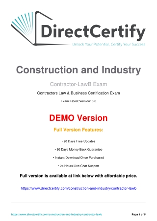 "Simple Q&A PDF for Contractor-LawB Exam Preparation Guide"