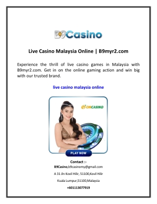 Live Casino Malaysia Online | B9myr2.com